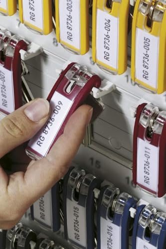 Durable Schlüsselanhänger Key Clip, einfach aufklappen & beschriften, Schlüsselschilder, 24 Stück, farbig sortiert, 194927