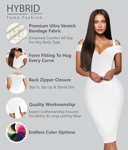 Image of Hybrid & Company Women's Elegant Bandage Dress | Stretch fabric, flattering bodycon fit, elegant silhouette, suitable for cocktail parties, events, and special occasions