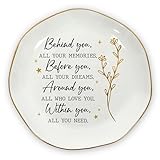 OASSIE Graduation Gifts for Women - 4'x4' Round-Shaped Ceramic Jewelry Dish Tray - Thank You Inspirational College High School Graduation Gifts for Her Friend Sister, Decorative Trinket Dish
