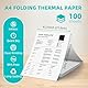 (100 Blatt) A4 Faltbares Thermopapier, BPA-frei, schnelltrocknendes Thermopapier A4, kompatibel mit den meisten A4 Thermodruckern, Hochwertiges Thermodrucker Papier für Dokumente, Webseiten & Fotos.