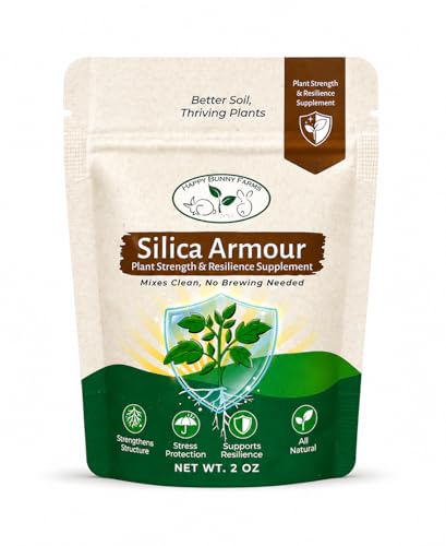 Silica Armour Soluble Silica Plant Supplement with Fulvic Acid & Calcium for Stronger Stems & Stress Resistance Concentrated Garden Nutrient 2 oz
