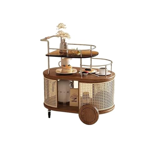 Mesa auxiliar de cristal móvil para apartamentos pequeños, carrito de comedor creativo, mesa esquinera elegante para sala de estar, uso al aire libre, diseño moderno de Bruin