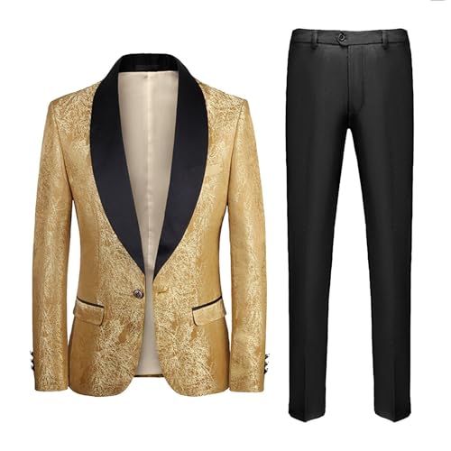 Costume de bal pour hommes marron slim fit avec veste et pantalon décontracté chic