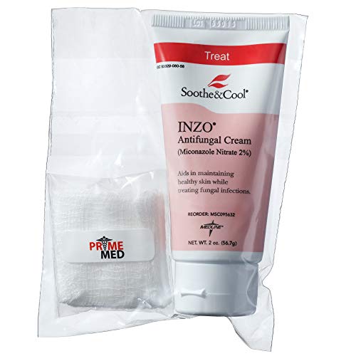 PrimeMed Gauze and Antifungal Cream - Soothe and Cool INZO 2 Oz. Miconazole Nitrate (2%) (1 Tube)