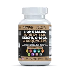 12-in-1 Mushroom Supplement, 60 Count | 3500mg Lion’s Mane Supplement Capsules with Cordyceps 2500mg, Turkey Tail 3500mg, Reishi 1500mg, Chaga 1500mg & Mushroom Magic Blend