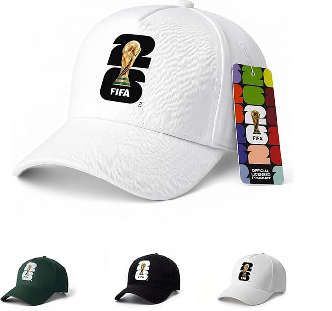 2026 FIFA World Cup Official Baseball Cap for Men Women Adjustable Cotton Soccer Hat Unisex for Outdoor Sports and Game Day White