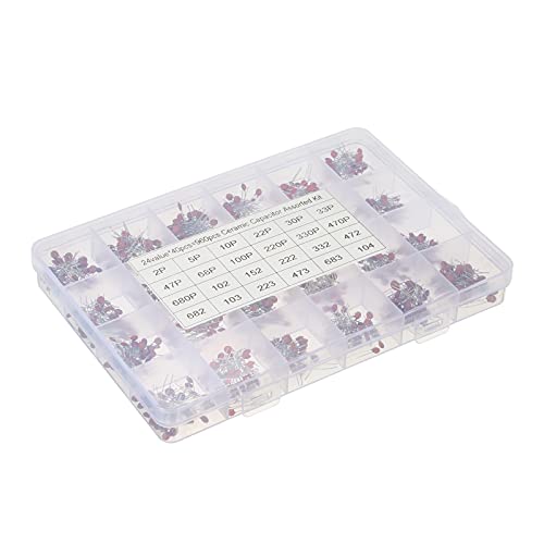 960pcs Kit de Cpcitor Cermico 2pF-0.1uF 24 Valores * 40pcs DIP Chip Cermic Chip Cpcitors Conjunto co