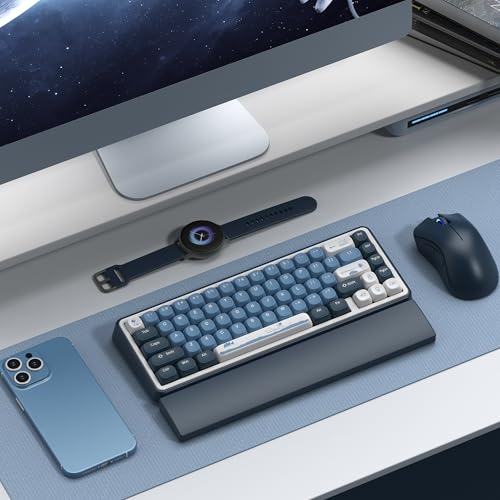 Image of dagaladoo PBT Keyboard keycaps Set,Blue /White moa keycaps,Apollo