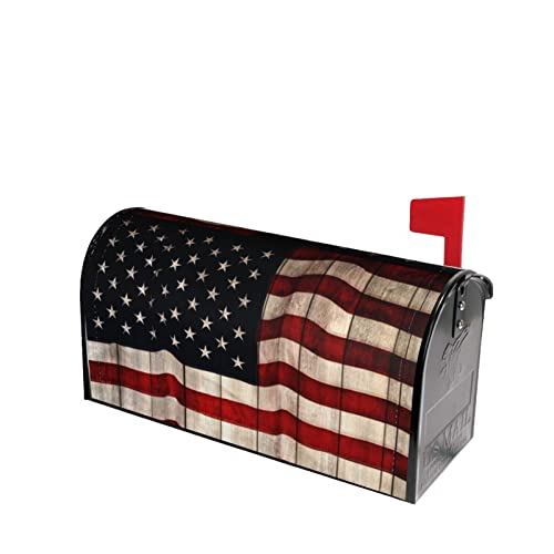 American Flag Patriotic Memorial Day 4Th July Vintage Wooden Board Mailbox Magnetic Post Mailbox Cover Garden Decor Outdoor Large 25.5" X 21" #TOP2