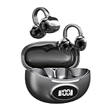 Garsent Kabellose Ohrhörer mit Geräuschunterdrückung, Lange Spielzeit, Bluetooth 5.4-Kopfhörer, Sport-Kopfhörer mit LED-Anzeige, Dual-Mikrofon, Klare Anrufe für Workout, Laufen, Reisen (Schwarzgrau)