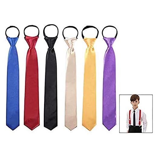 LHKJ Corbata para Niño Cremallera del Lazo Sólido Corbatas para Niño con Nudo Ajustables pre-Atado Boda Club de Traje Corbata de Negocios 8-14 años