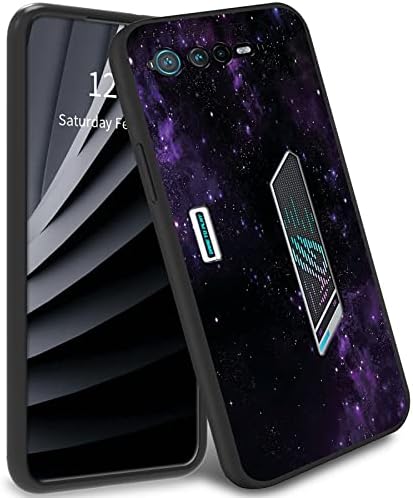 BWEGRHE Slim Case for ASUS ROG Phone 6 5G 2022, for ROG Phone 6 TPU Bumper Phone Case with Purple Galaxy Pattern Designed, Soft Rubber Silicone Protection Cover for ASUS ROG Phone 6 5G