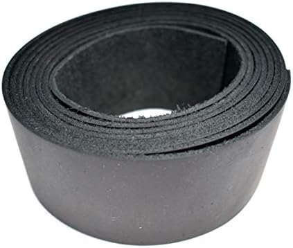 Leatherrush 5-6 Ounce Oil-Tanned Leather Strip Strap Black 2 x 84 Inch
