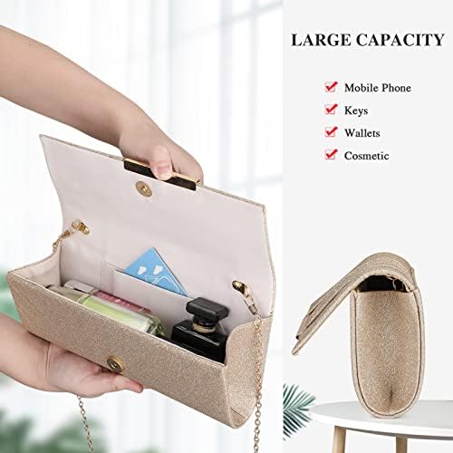 UBORSE Ladies Evening Clutch Bag Sparkling Elegant Womens Handbag Retro Classic Shoulder Bag for Party, Prom, Banquet, Wedding