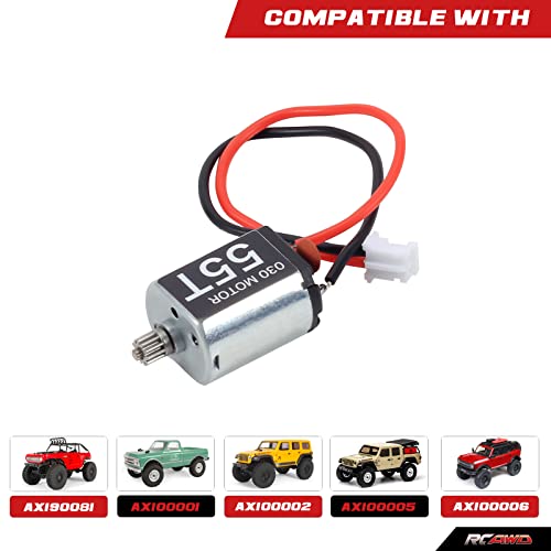Rcawd Scx24 Rc Motor Upgrades, 030 55T Carbon Brushed Motor With 11T Pinion Gear For 1/24 Axial, Electric Motor Parts For #Axi90081#Axi00001#Axi00002#Axi00005#Axi00006 Axi31619 #TOP1