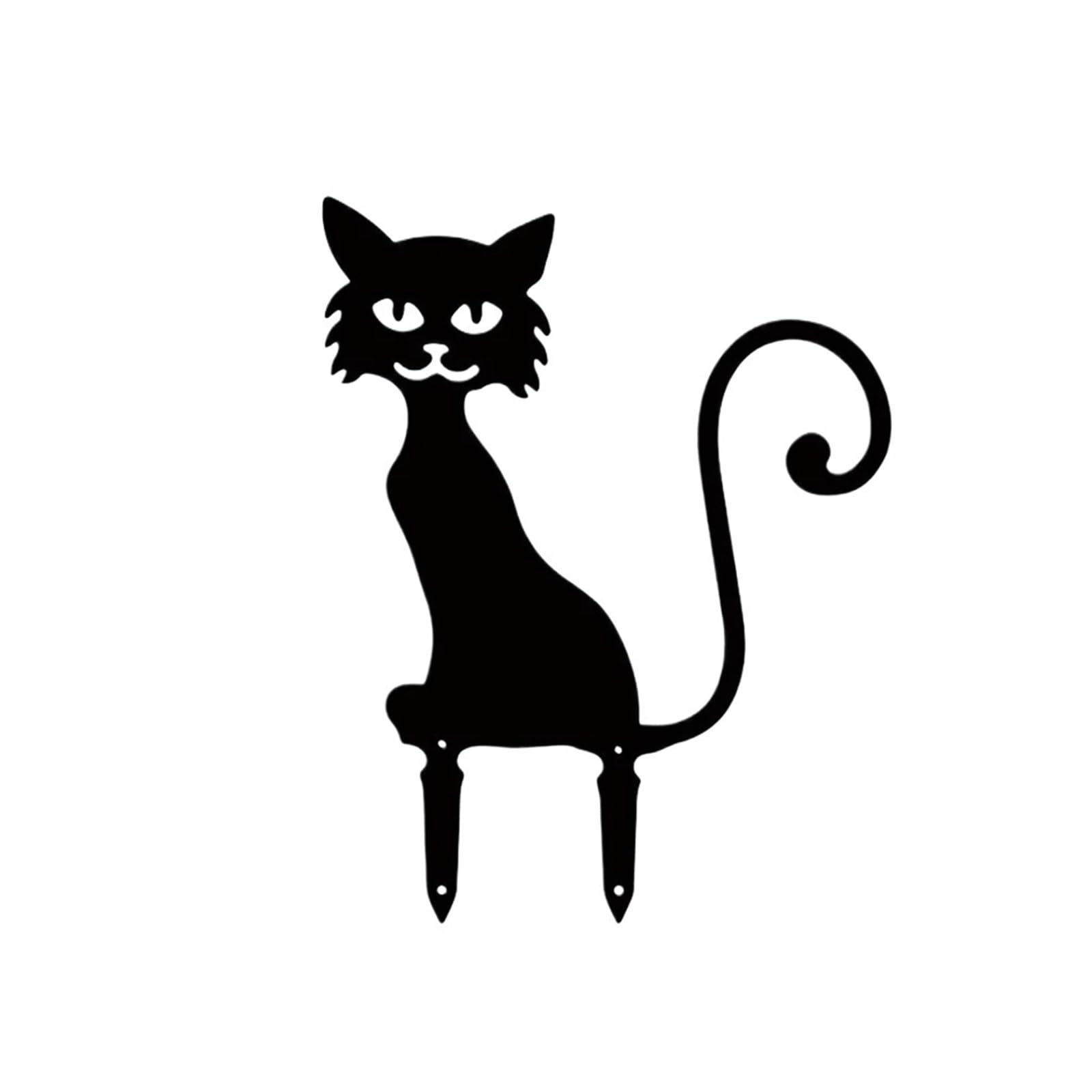 AFDHVTKLDR Garden Decorative Silhouette Black Cat Metal Garden Stakes Outdoor Decorative Animal Statues Silhouette for Yard(TY3427-04)