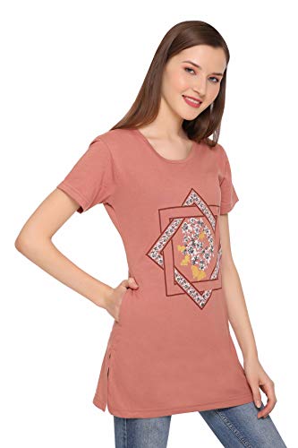 Image of In Love Women's Plus Size Longline T-Shirt with Side Pocket, 3 /4 Sleeve, Crew Neck