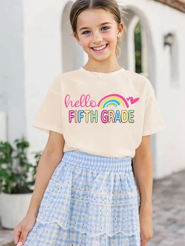 Image of First Day of School Shirt Girls Boys Preschool to 5th Grade Tshirt Kids Back to School Graphic Tee Tops