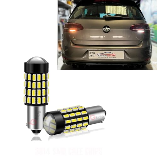 GBrite- 2x BAY9S H21W 435 XENON LED CANBUS ERROR FREE BULBS REVERSE BULBS COMPATIBLE WITH VW GOLF MK7 GTI GTD R