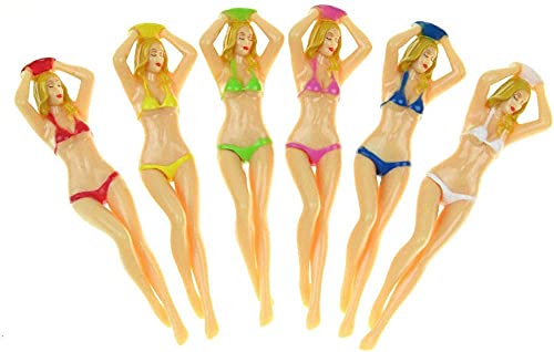 FENGLISUSU Naked Lady Golf Tees Colored Bikini Woman Golf Tees Plastic Teegolf Perky Tees Pin-Up Girl Golf Tee (Color : Color Mixing, Size : 6pcs)