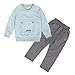 Jurebecia Ropa Bebe Niño Conjunto Traje Manga Larga Imprimir Conjunto Pantalones Sudaderas para bebé niño Azul 18-24 Meses