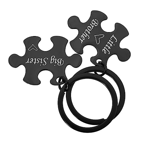 Veemoon Stainless Steel Sister Brother Key Ring Matching Key Chain Set