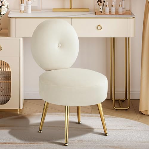 Furnimart Vanity Stool Chair with Back, Cute Small Accent Chair