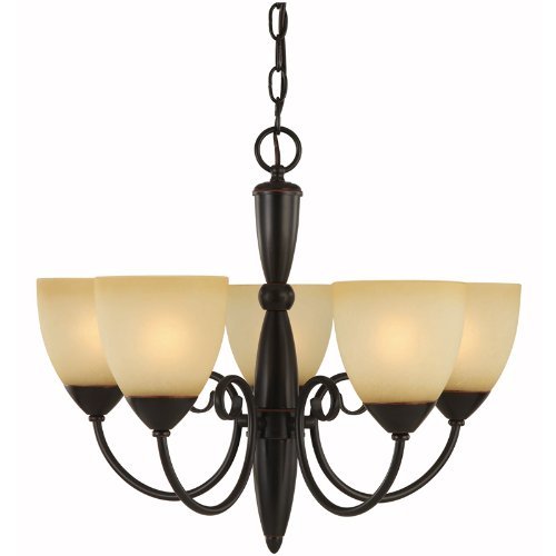 Hardware House Berkshire Series 5 Light Oil Rubbed Bronze 21 Inch by 18 Inch Chandelier Ceiling Lighting Fixture : 16-7895
