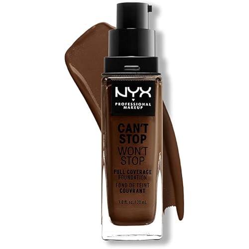 NYX PROFESSIONAL MAKEUP Can't Stop Won't Stop Foundation, 24h Full Coverage Matte Finish - Chestnut