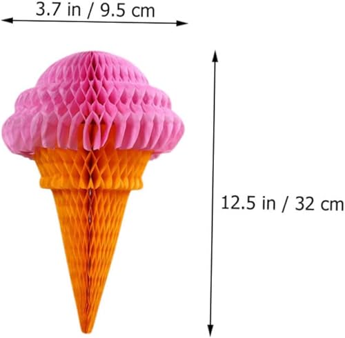 Miniatura 3 de EXCEART 4pcs Bola Decorativa Helado Fiesta Colgante Papel de Seda Panal Decorativo Foto Accesorios de Foto Hecho a Mano Bola de Papel de Seda Helado