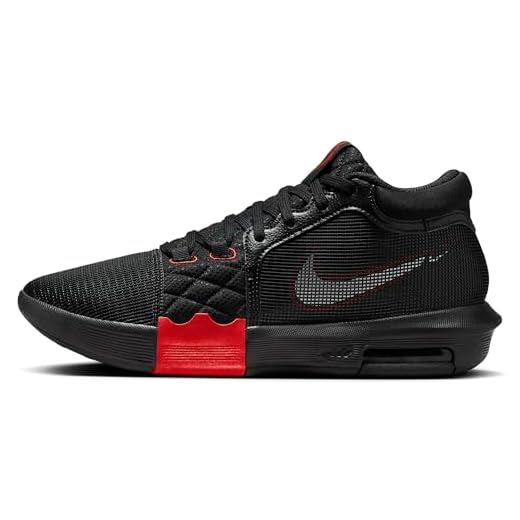 Nike Men's Lebron Witness VIII Basketball Shoes, Black Red 005, 10.5 US