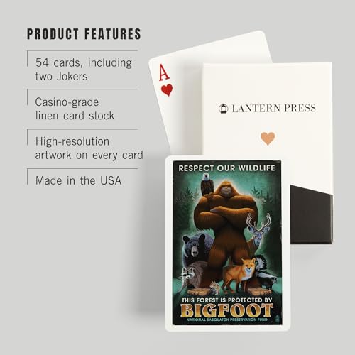 Baraja de Póker Respeto a la Vida Silvestre Bigfoot 52 Cartas miniatura 3