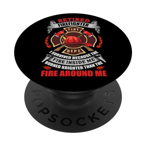 Retired Firefighter Funny Fireman Firefighters Lovers PopSockets PopGrip Intercambiabile