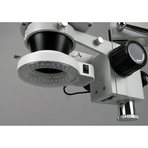 Image of AmScope LED-144S 144 LED Adjustable Microscope Compact Ring Light + Adapter