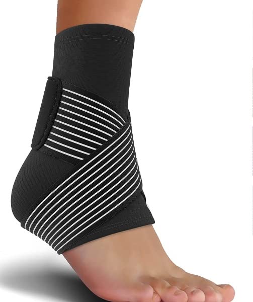 CUBIZ Premium Ankle Support Compression Brace for Injuries, Ankle Protection Guard Helpful In Pain Relief and Recovery. Ankle Band For Men & Women (Ankle Brace Universal)