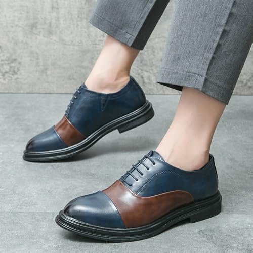 Men Two Tone Oxford Dress Shoes Leather Brogue Classic Lace Up Comfort Orthopedic Non Slip Rubber Sole Slip Resistant Anti-Slip Outdoor4