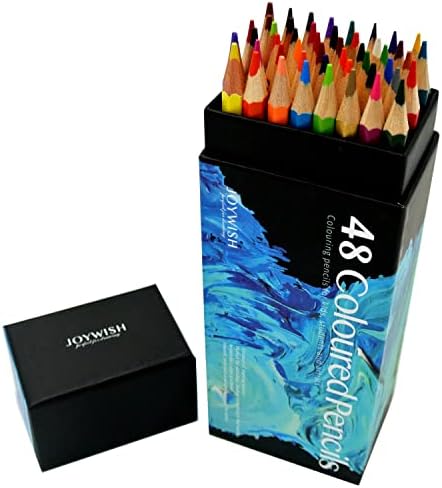 AMMSELECT Vibrant Colored Pencil Set - 48 Pack Soft Core Oil-based Hexangular Premium, for Coloring Books, Drawing Arts & Sketching, for Students, Adults, and Artists.