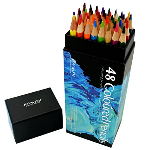 Ammselect Vibrant Colored Pencil Set - 48 Pack Soft Core Oil-Based Hexangular Premium, For Coloring Books, Drawing Arts & Sketching, For Students, Adults, And Artists. #TOP26
