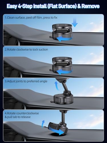 Image of Car Phone Holder Compatible with Magsafe [60+LBS Strongest Suction & 2800gf Magnetic] 360 Adjustable Car Phone Mount, Phone Holders for Your Car for iPhone 17 Pro Max 16 15 14 13 12 Air Plus