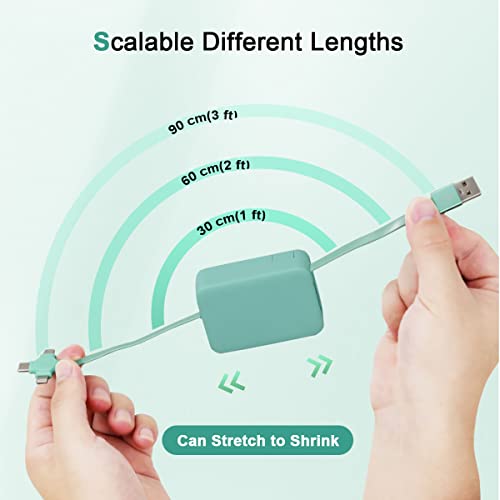 3 In 1 Multi Retractable Charging Cable, Multiple Retractable Usb Cable Fast Charger Cord, 3 In 1 Fast Charging Charger Cable For Usb C/Micro Usb/Ip Connectors Compatible With Cell Phones 2 Pack #TOP1