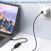 YEREADW USB C Tester Messgerät Strommessgerät Multimeter Typ-C PD Strommesser Spannung und Strom Voltmeter 4-30V 0-6.5A QC Power Meter Kapazität Spannungsprüfer – Ansicht 2
