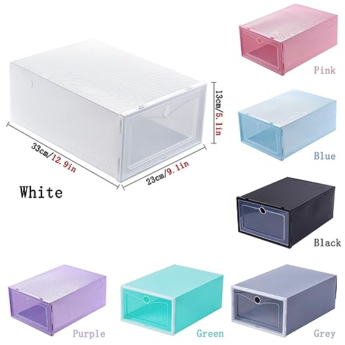 Range-chaussures empilables transparents en plastique avec couvercles - 6