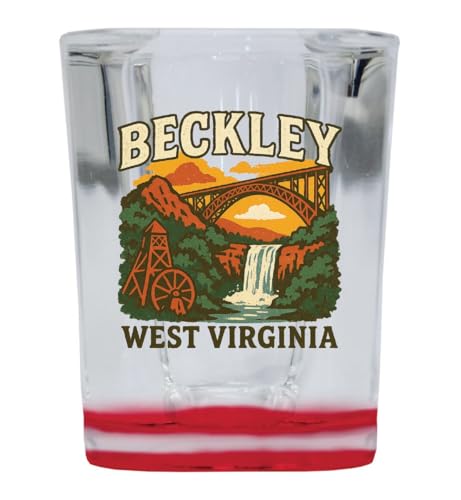 Vaso shot cuadrado base roja 2 oz souvenir