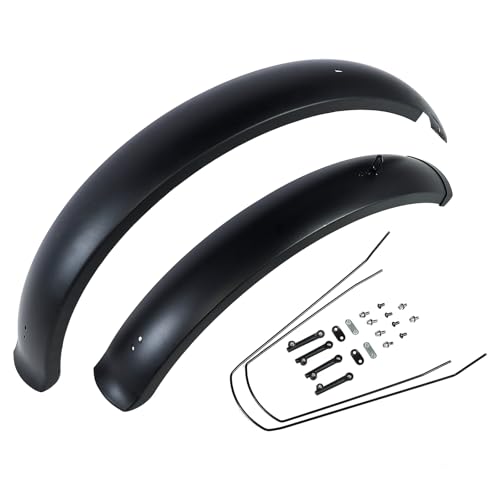 Bike Fender Front and Rear Fender Set for Fat Tire Bike Wings Full Coverage Set for E-Bike Mountain Bike (Black, 26x4.0 INCH)