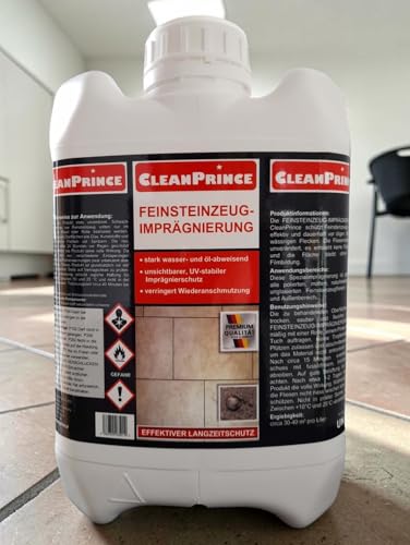 5 Liter Feinsteinzeugimprägnierung transparent | Feinsteinzeug Imprägnierung Steinzeug Fliesen Steinfliesen Natursteinfliesen Cotto | innen und außen