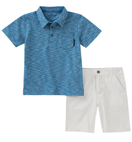 Calvin Klein Baby Boy's 2 Pieces Polo Shorts Set Shorts, Blue/White, 18M