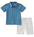 Calvin Klein Baby Boys 2 Pieces Polo Shorts Set, Blue/White, 18M