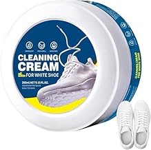 White Shoe Cleaning Cream – 260g Sneaker Stain Remover – Fast & Effective Shoe Whitening for Leather, Sports Shoes, Tennis Shoes & More – No Water Wash Required – Cleans & Protects Shoes
