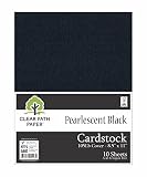 Pearlescent Black Cardstock - 8.5 x 11 inch - 105Lb Cover - 10 Sheets - Clear Path Paper