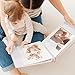 Vienrose Self Adhesive Photo Album 4x6 with Window Baby Memory Book Fabric Cover with PVC Cover Photo Sleeve & 2 Decorative Cards DIY Scrapbook for Newborn, Baby Shower 20 Sheets 40 Pages Beige